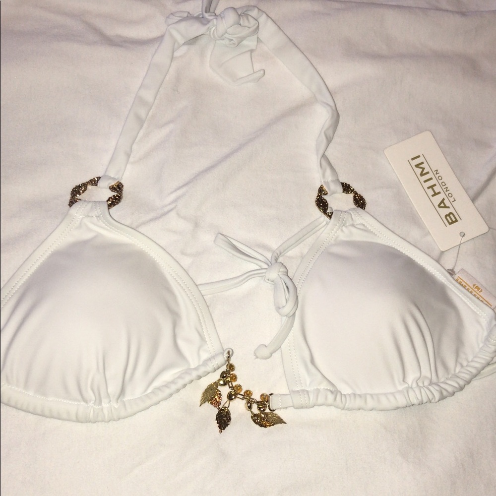 Brand New Bahimi white bikini top size M